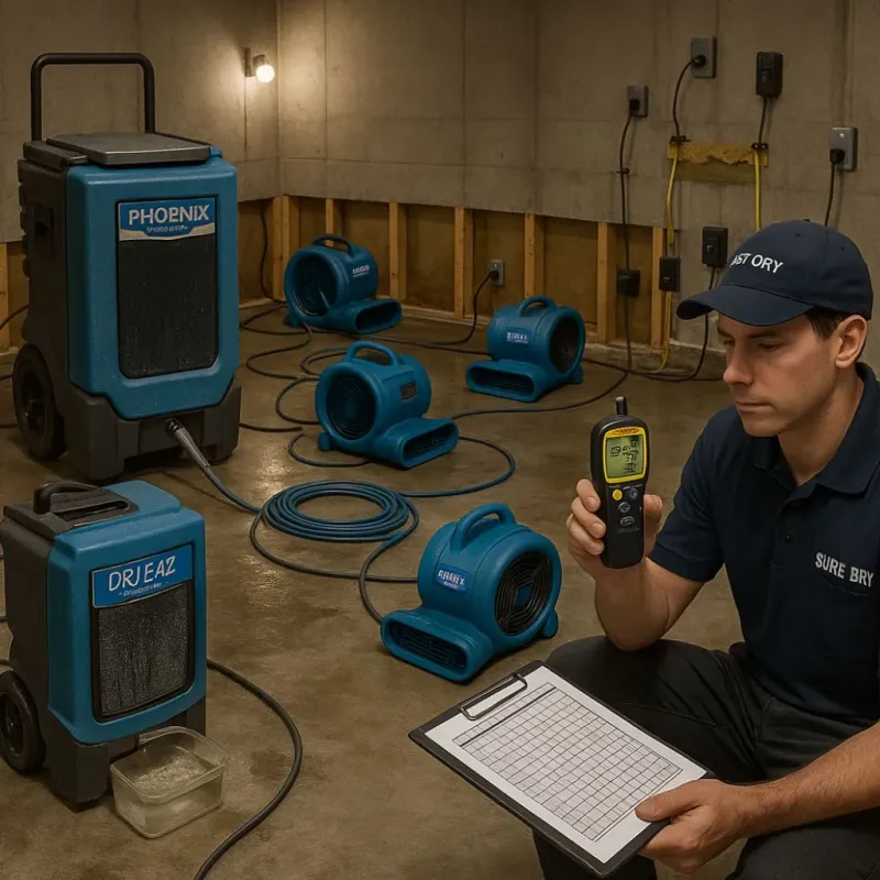Structural Drying and Dehumidification process in Parkville, MD